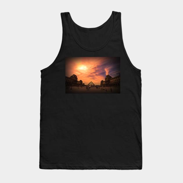 Red Sunset over the Louvre Tank Top by Memories4you